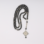⁦سبحة أحجار أوبسيديان بركاني طبيعي دهبي⁩ - الصورة ⁦3⁩