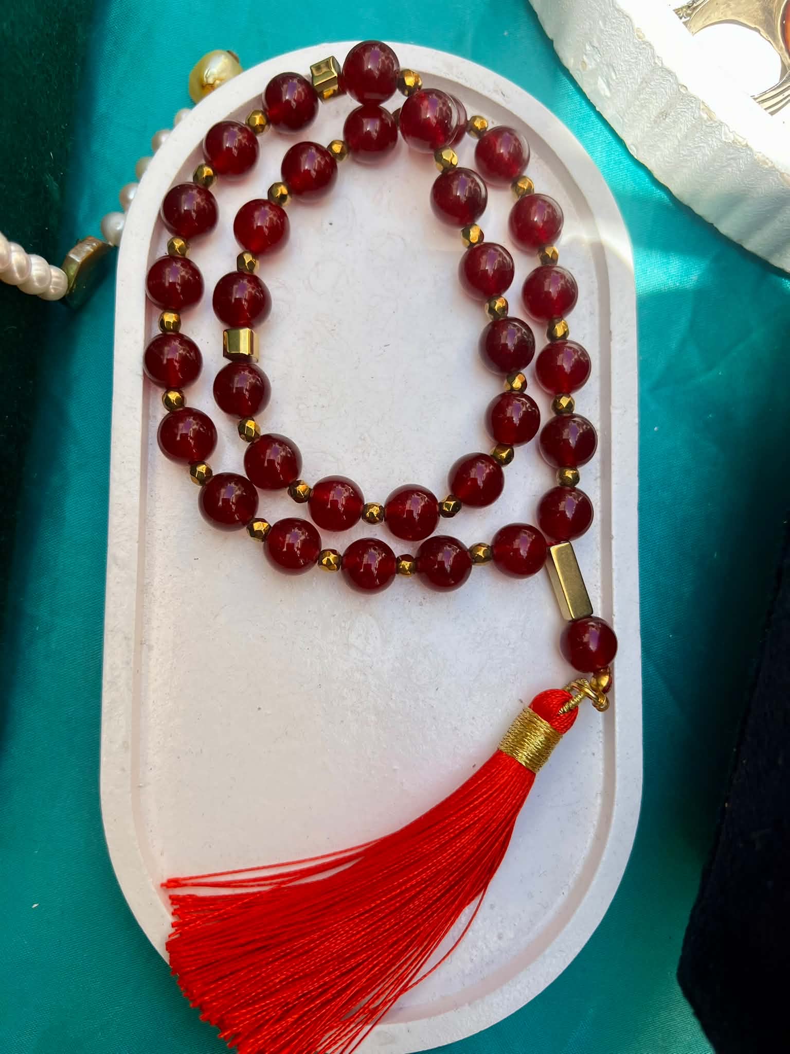 683136845_1278422024402524_3204429385586921729_n simple designe سبحة جاد أحمر ياقوتي - الصورة 1